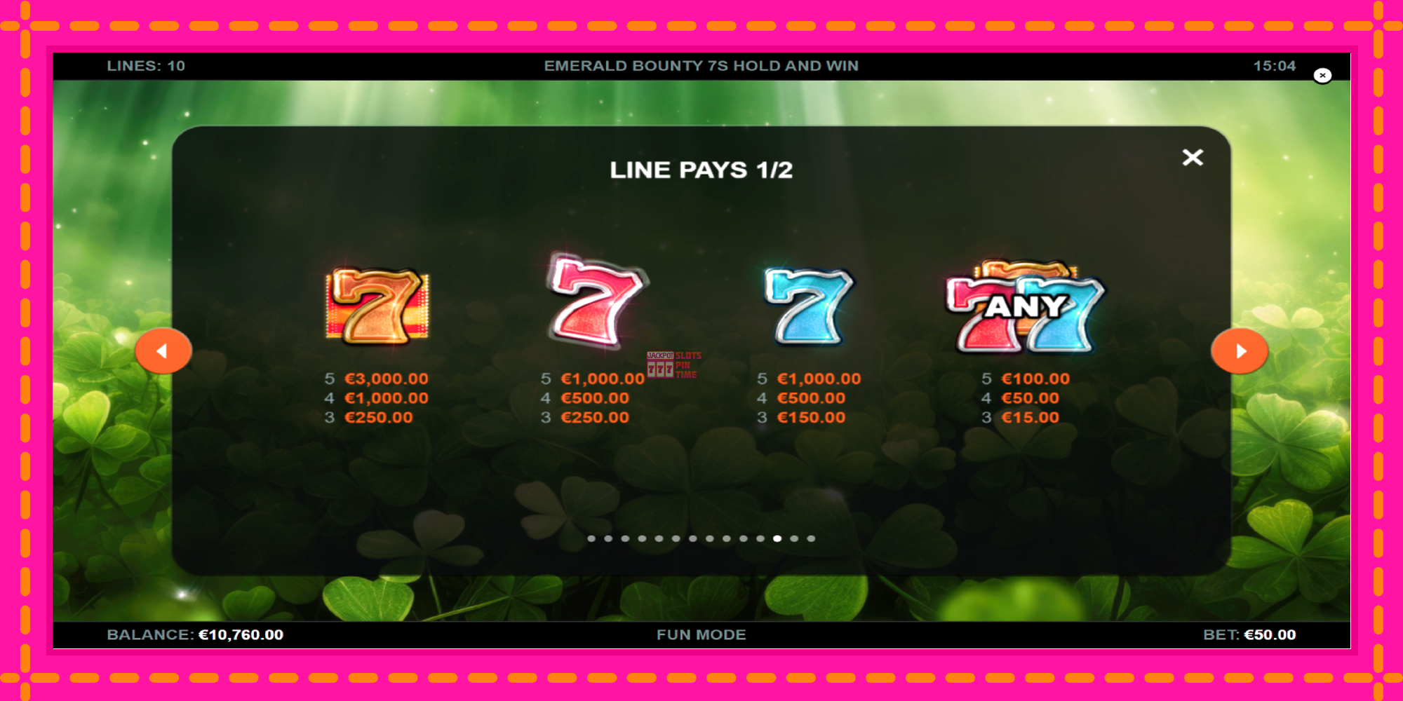 Slot machine Emerald Bounty 7s Hold and Win gratuitamente, immagine 5