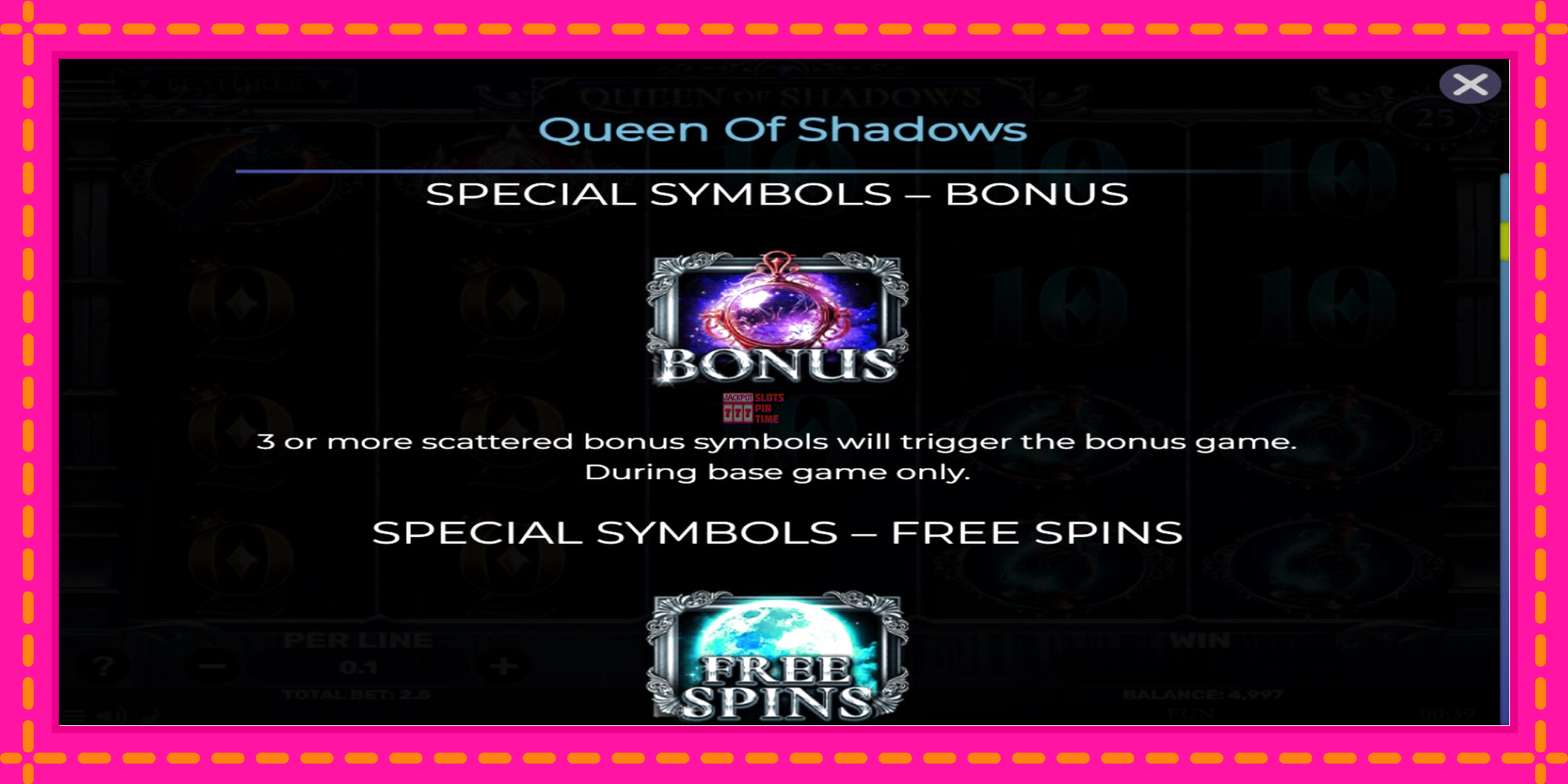 Slot machine Queen of Shadows gratuitamente, immagine 5