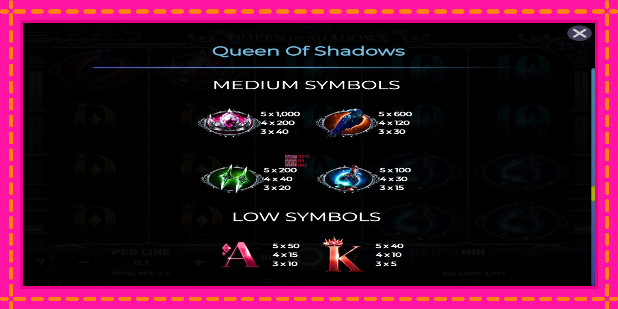 Slot machine Queen of Shadows gratuitamente, immagine 6