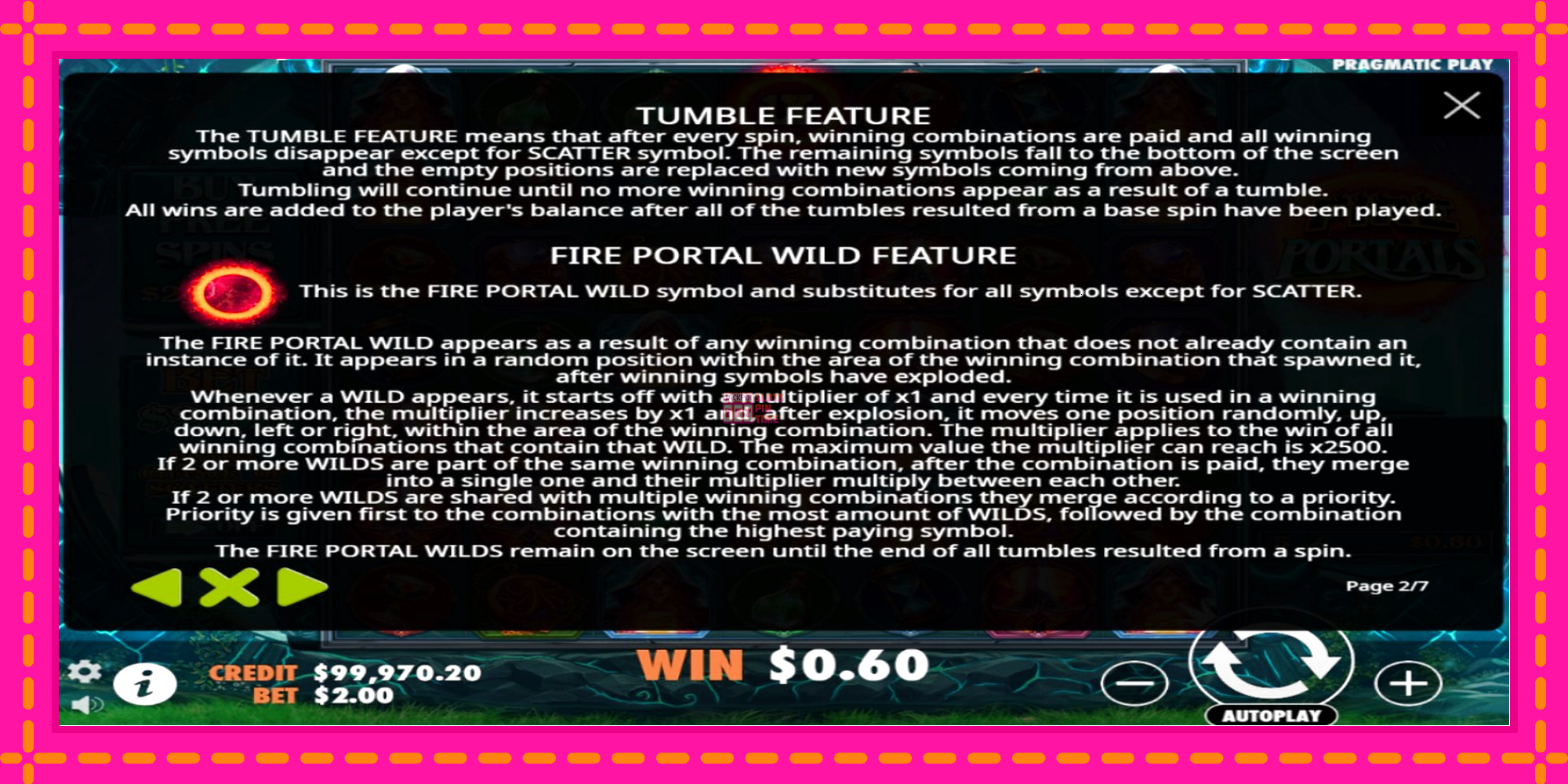 Slot machine Fire Portals gratuitamente, immagine 4