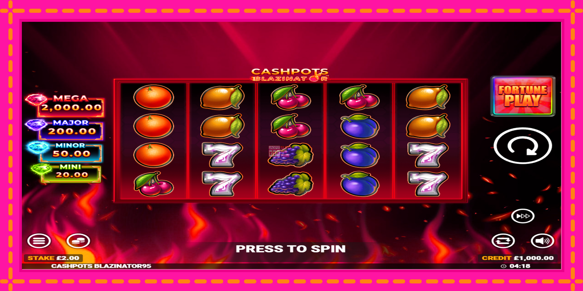 Slot machine Cashpots Blazinator gratuitamente, immagine 2