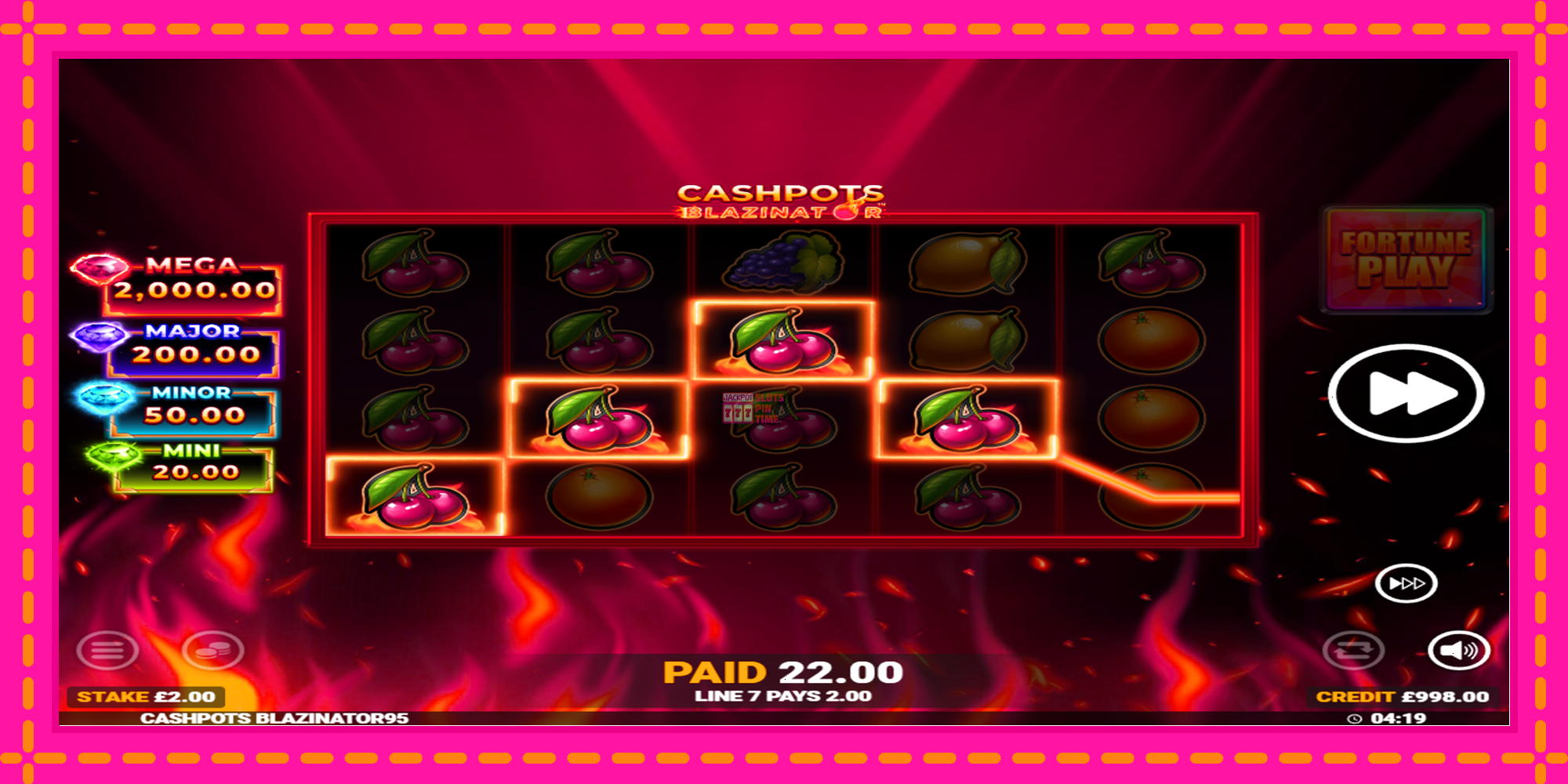 Slot machine Cashpots Blazinator gratuitamente, immagine 3