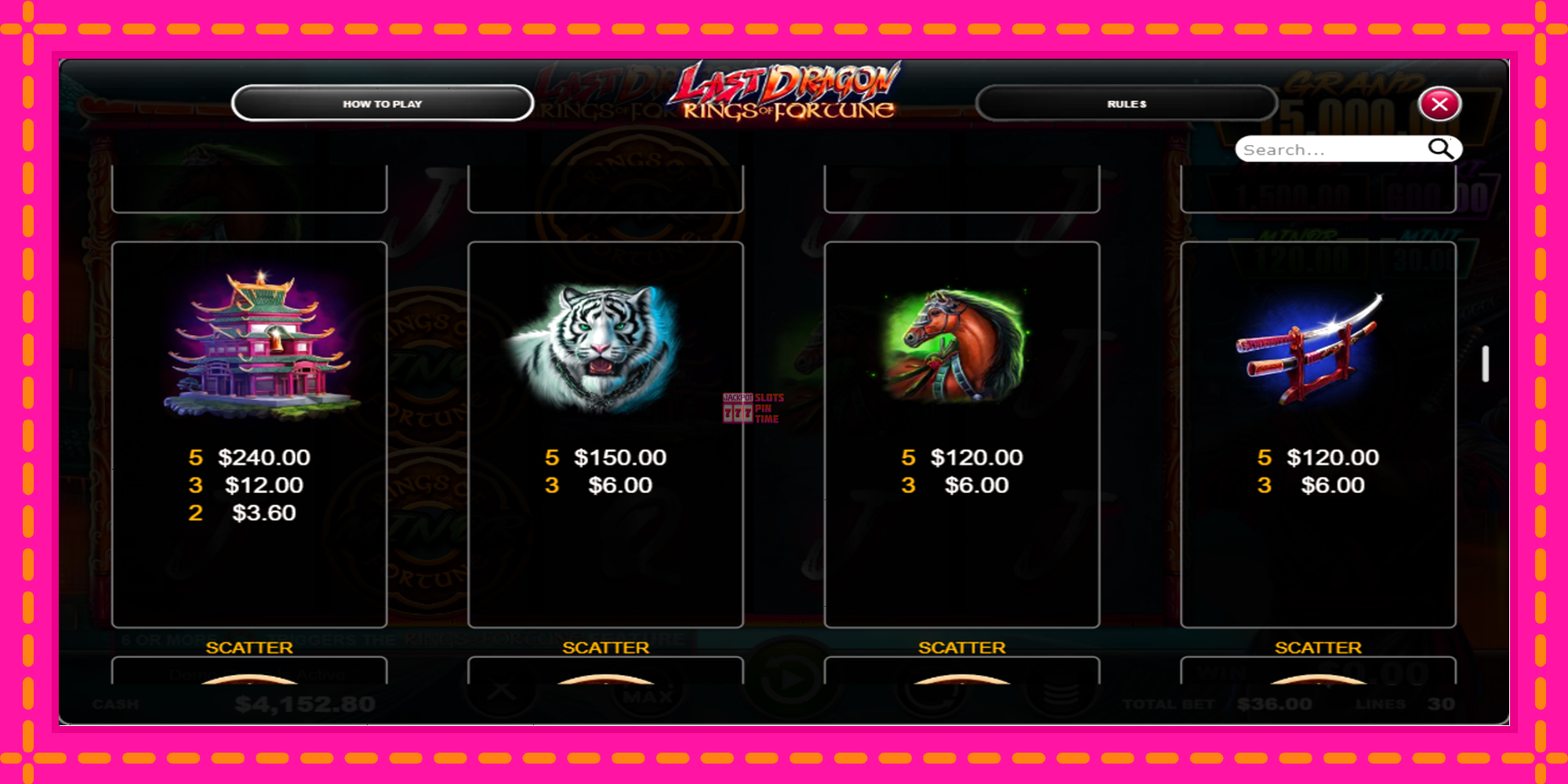 Slot machine Last Dragon - Rings of Fortune gratuitamente, immagine 3