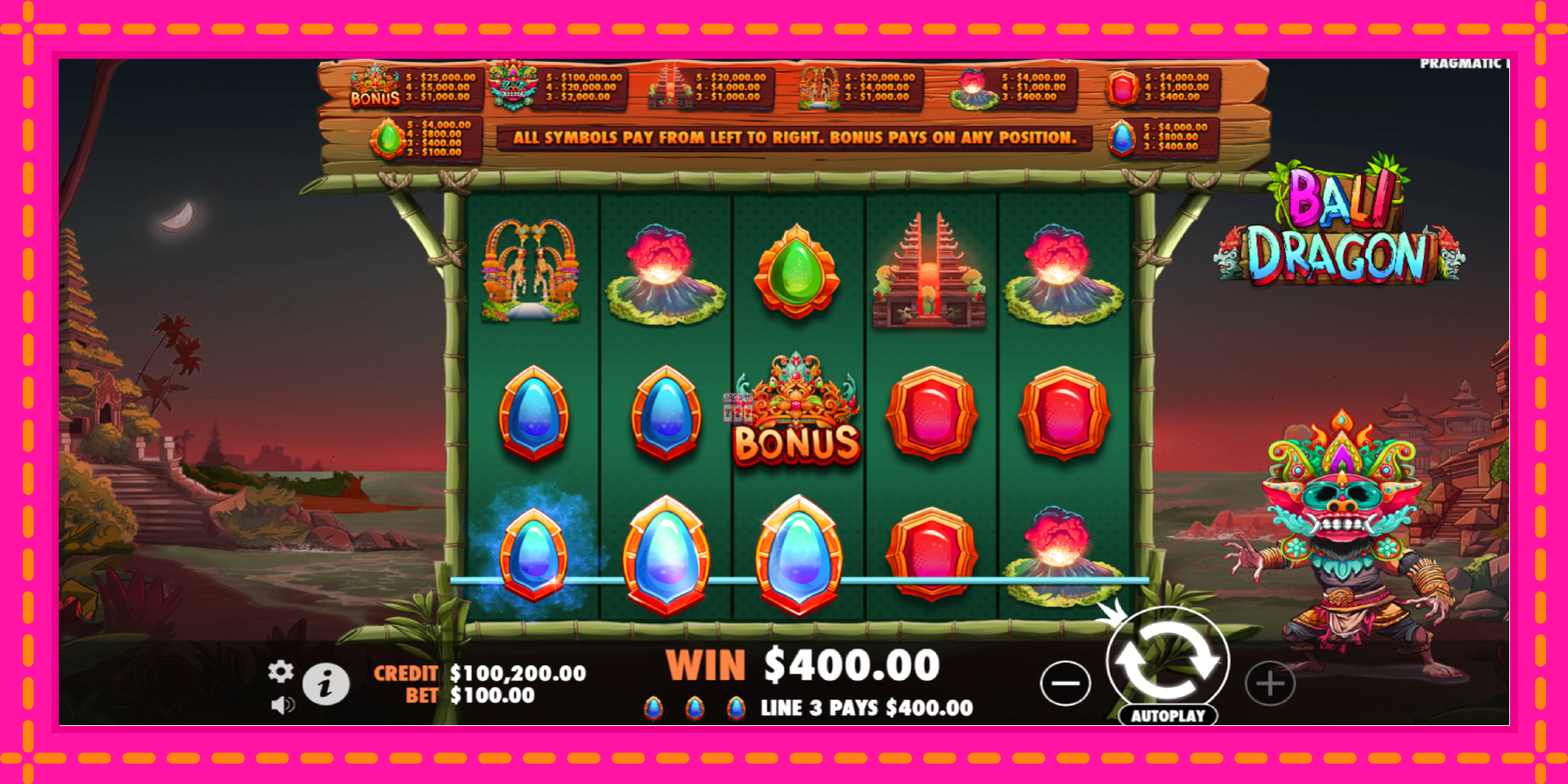 Slot machine Bali Dragon gratuitamente, immagine 2