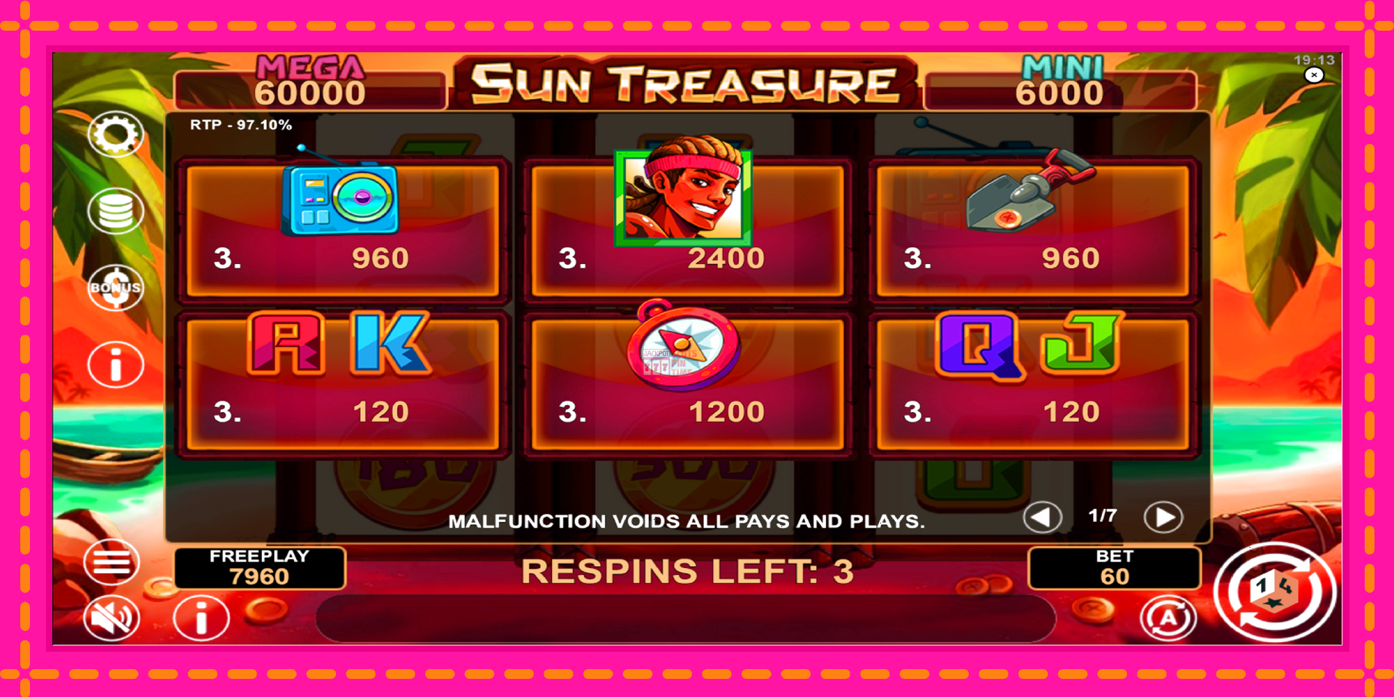 Slot machine Sun Treasure Hold & Win gratuitamente, immagine 5