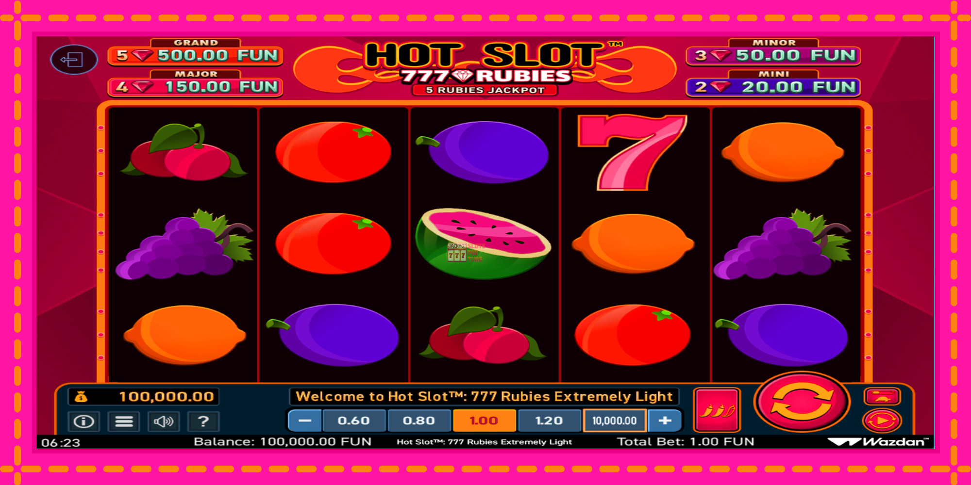 Slot machine Hot Slot 777 Rubies Extremely Light gratuitamente, immagine 2