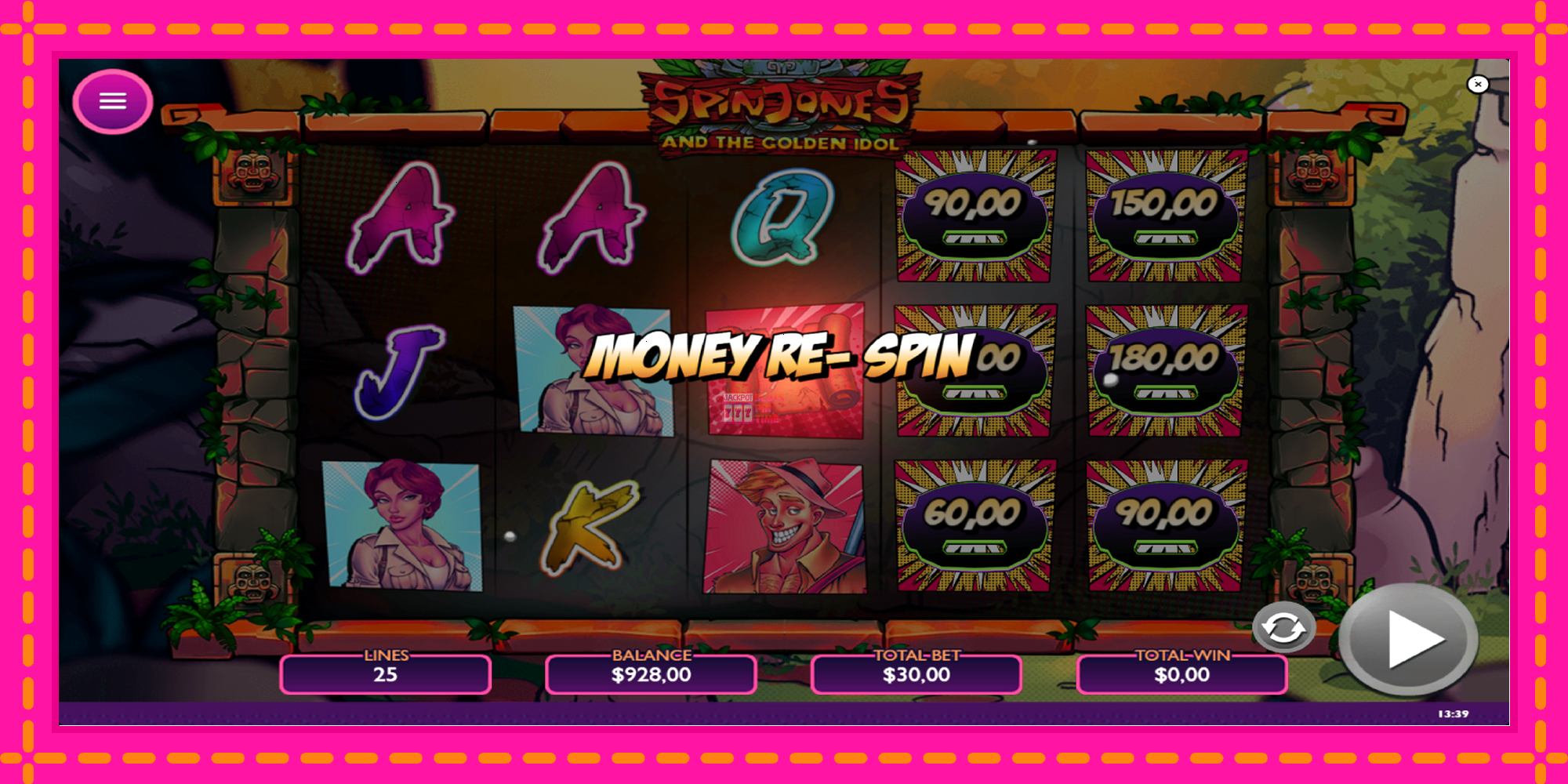 Slot machine Spin Jones and the Golden Idol gratuitamente, immagine 4