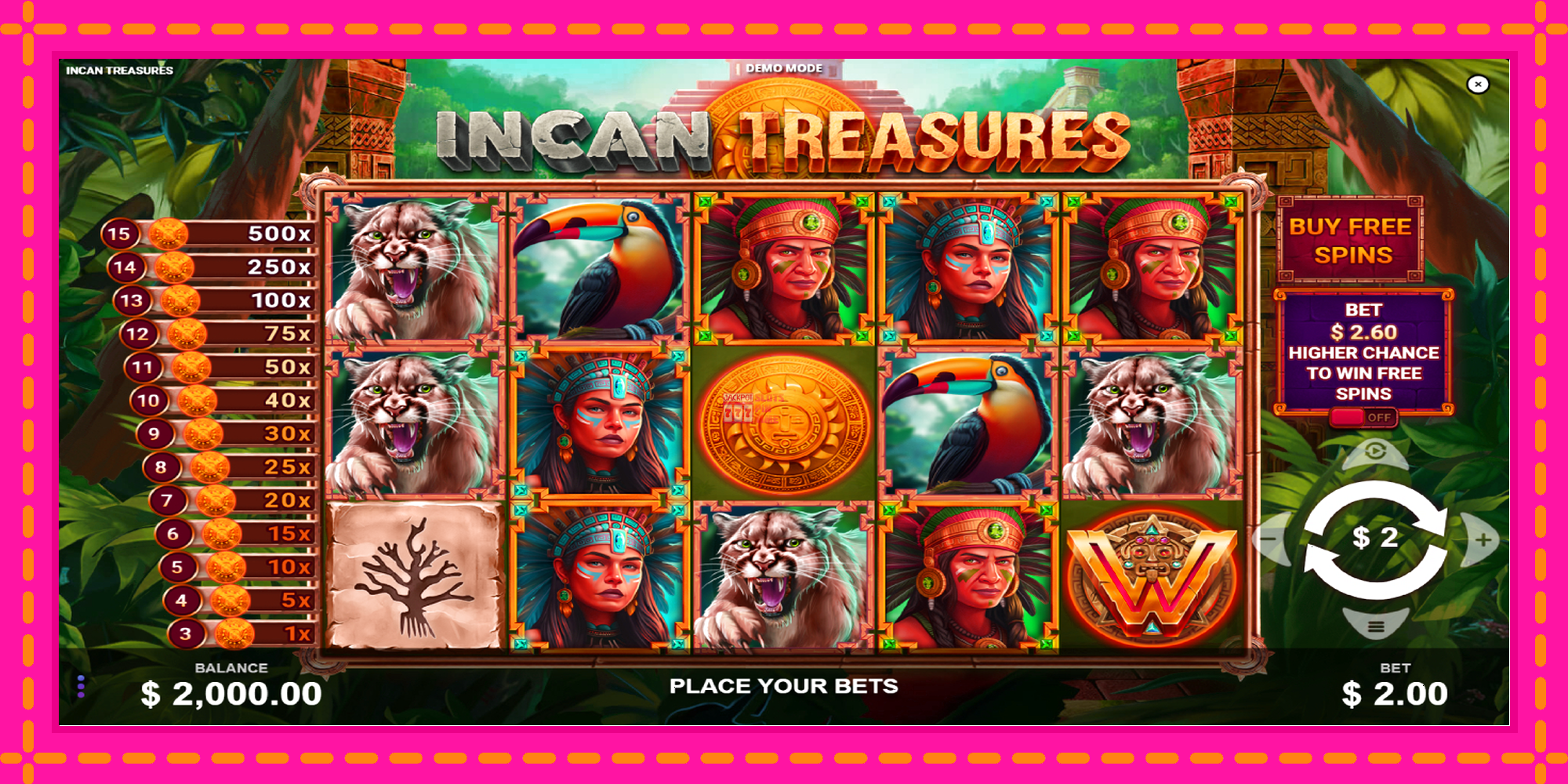 Slot machine Incan Treasures gratuitamente, immagine 2