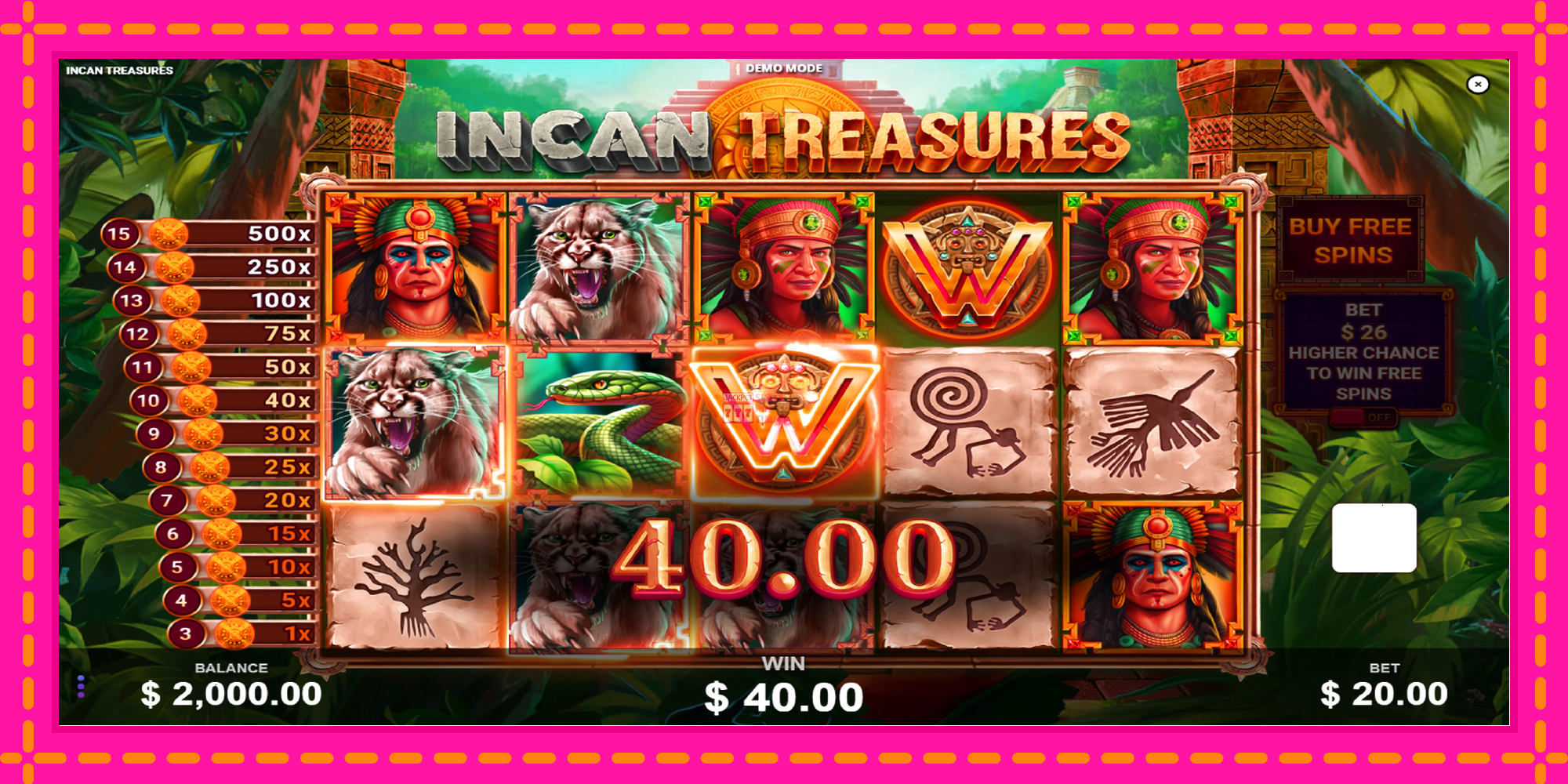 Slot machine Incan Treasures gratuitamente, immagine 3