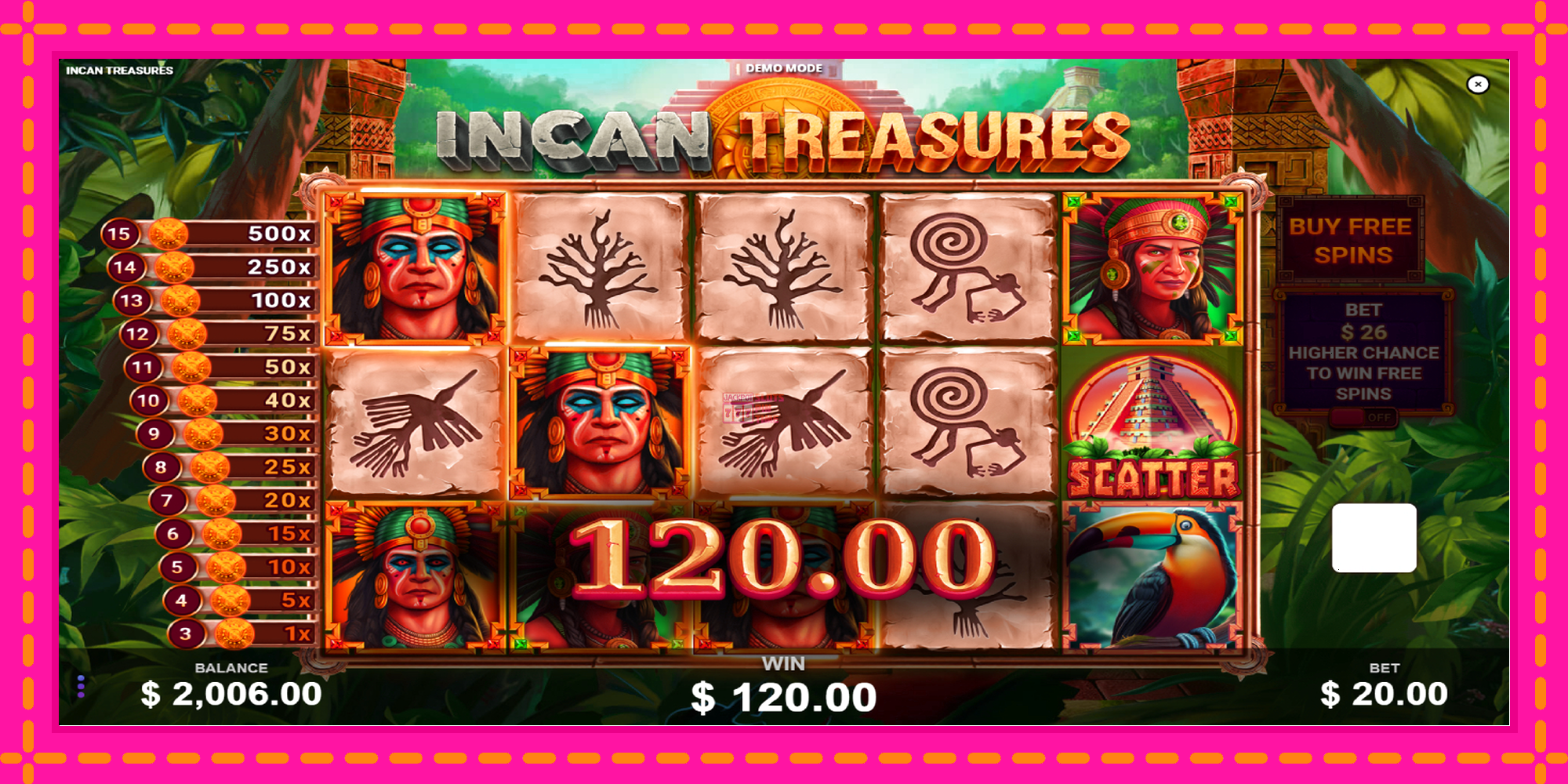 Slot machine Incan Treasures gratuitamente, immagine 4