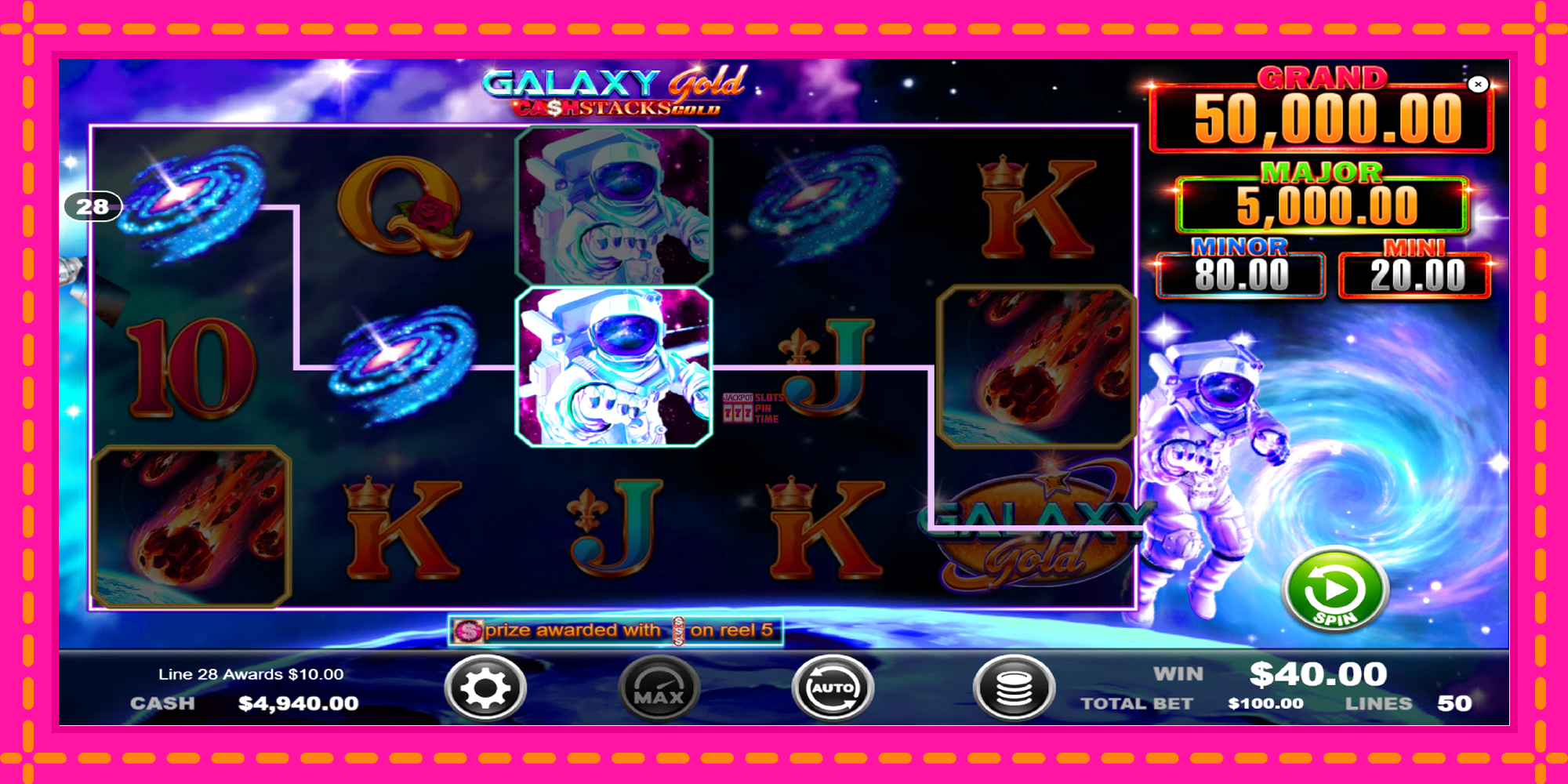 Slot machine Galaxy Gold CashStacks Gold gratuitamente, immagine 3