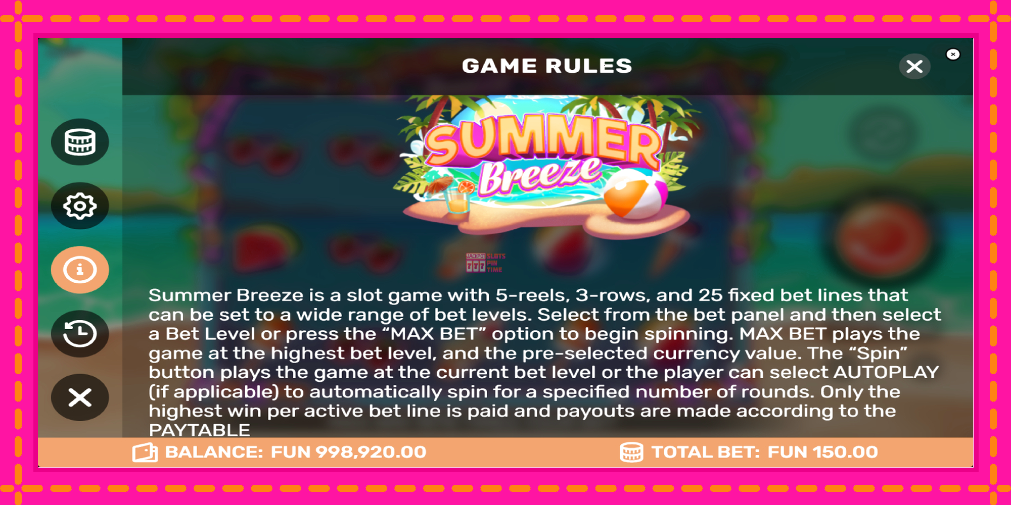 Slot machine Summer Breeze gratuitamente, immagine 5