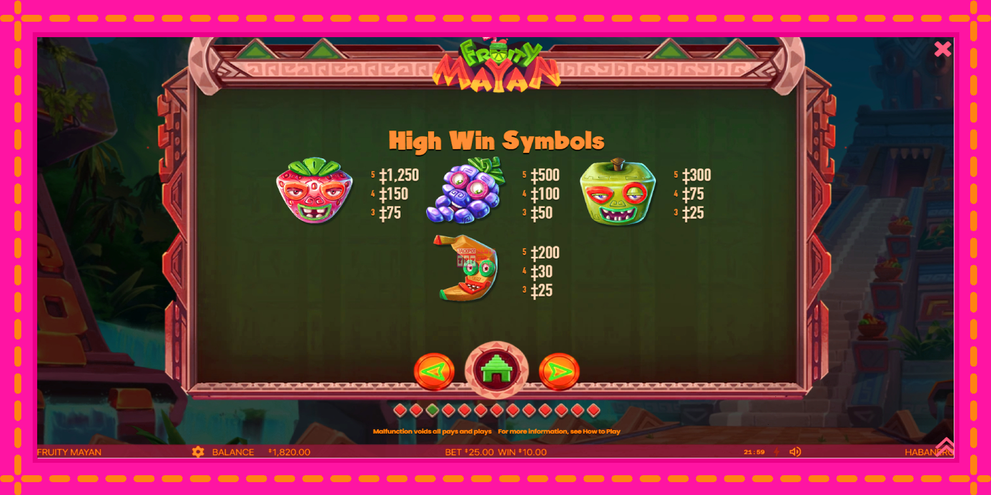 Slot machine Fruity Mayan gratuitamente, immagine 5