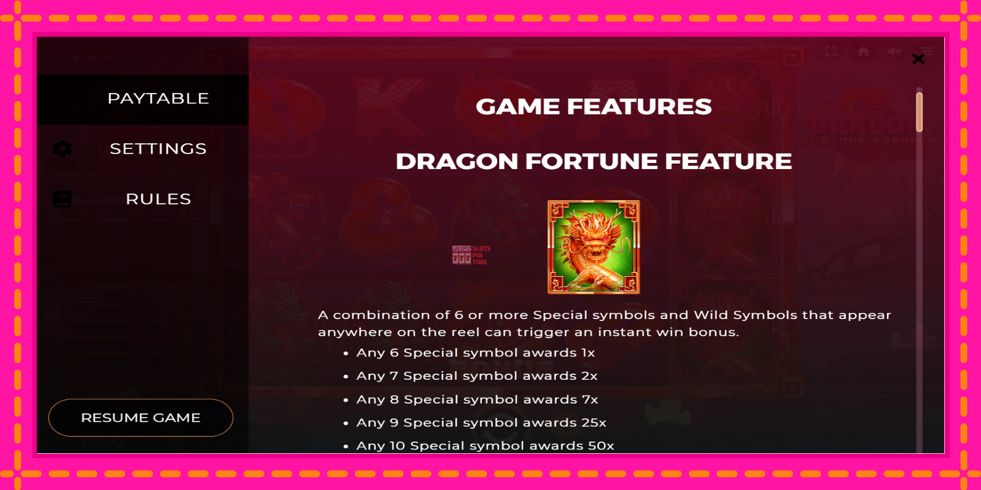 Slot machine Dragon Fortune Frenzy gratuitamente, immagine 5