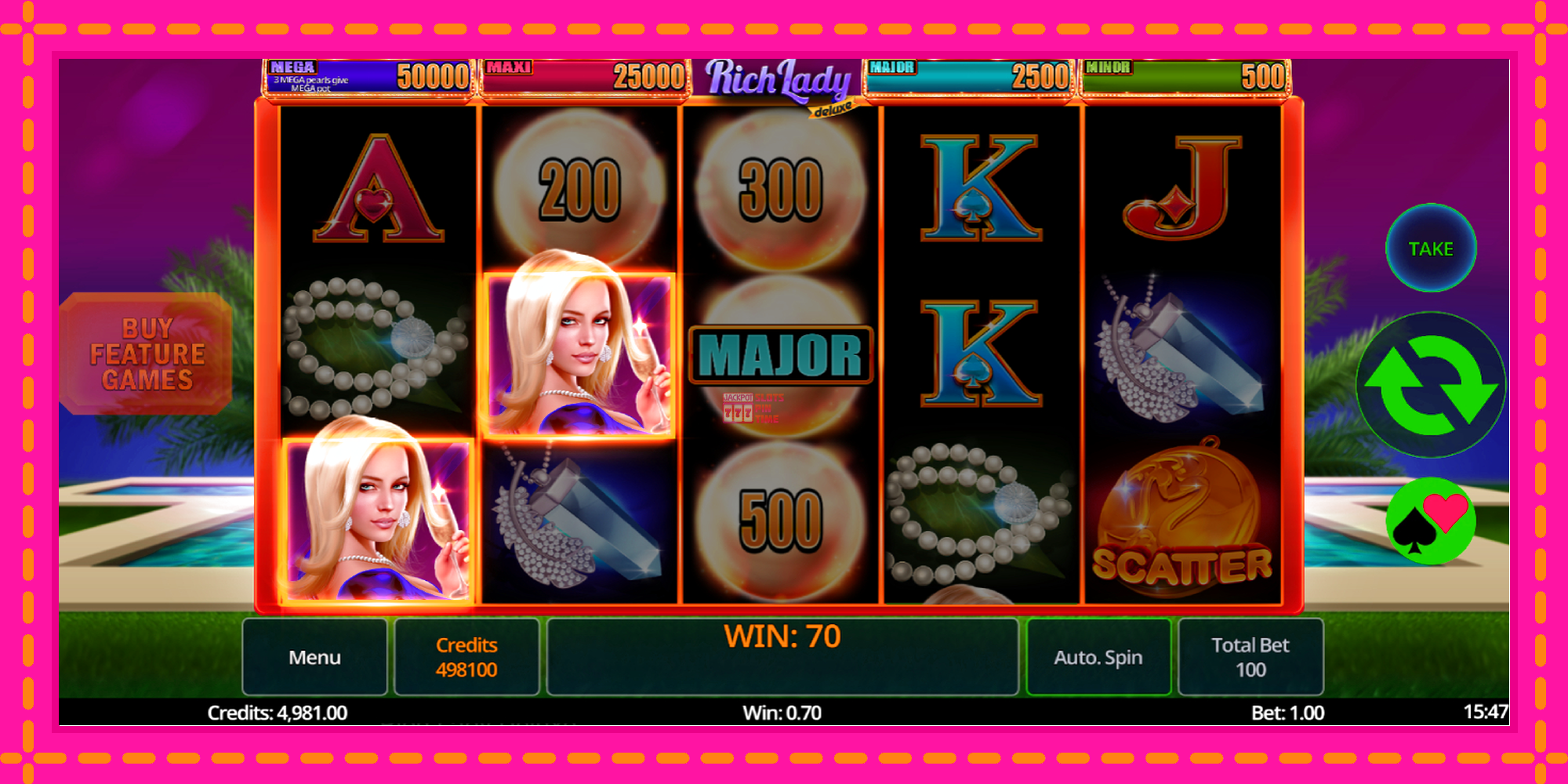 Slot machine Rich Lady Deluxe gratuitamente, immagine 3