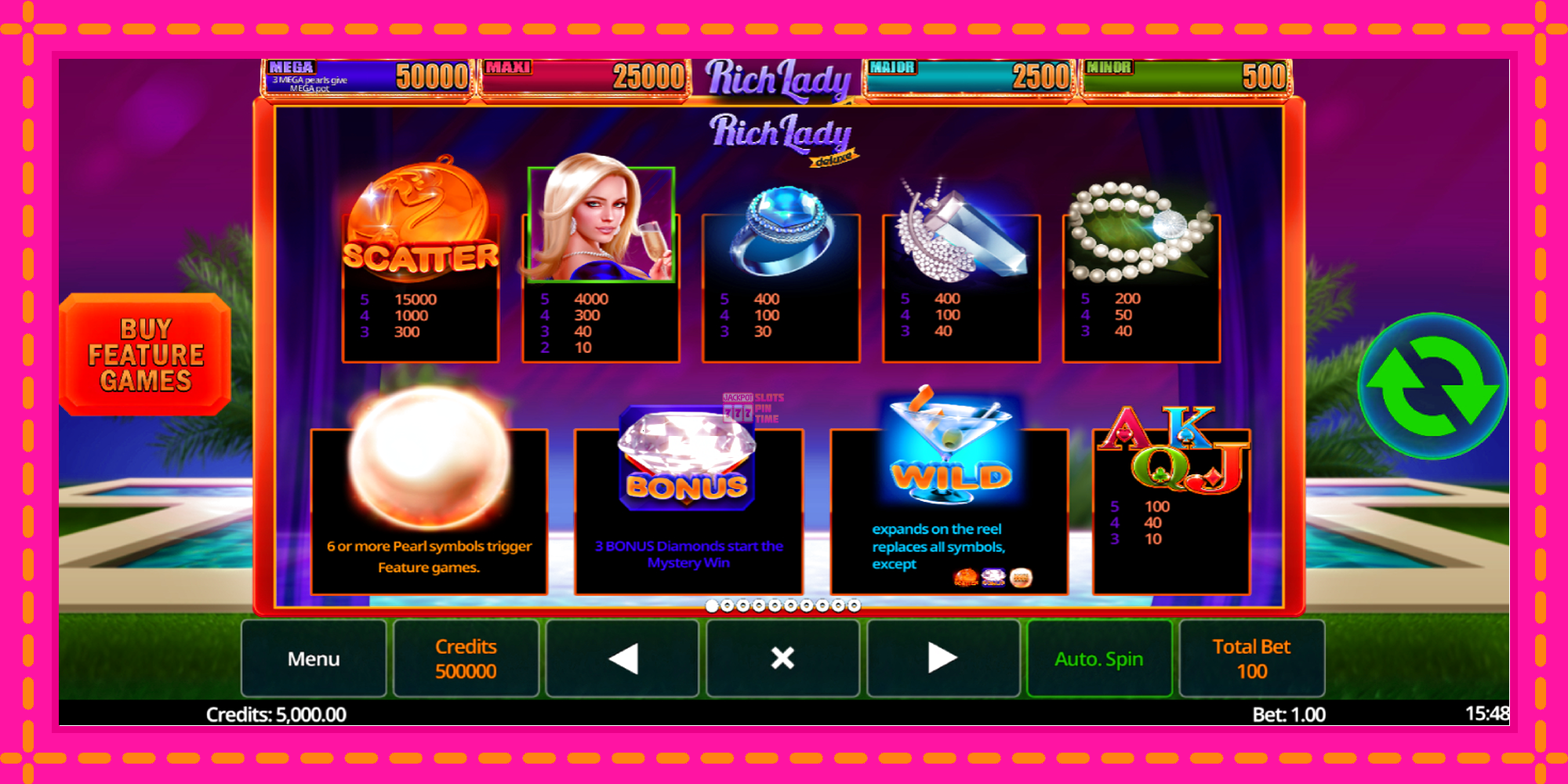 Slot machine Rich Lady Deluxe gratuitamente, immagine 5