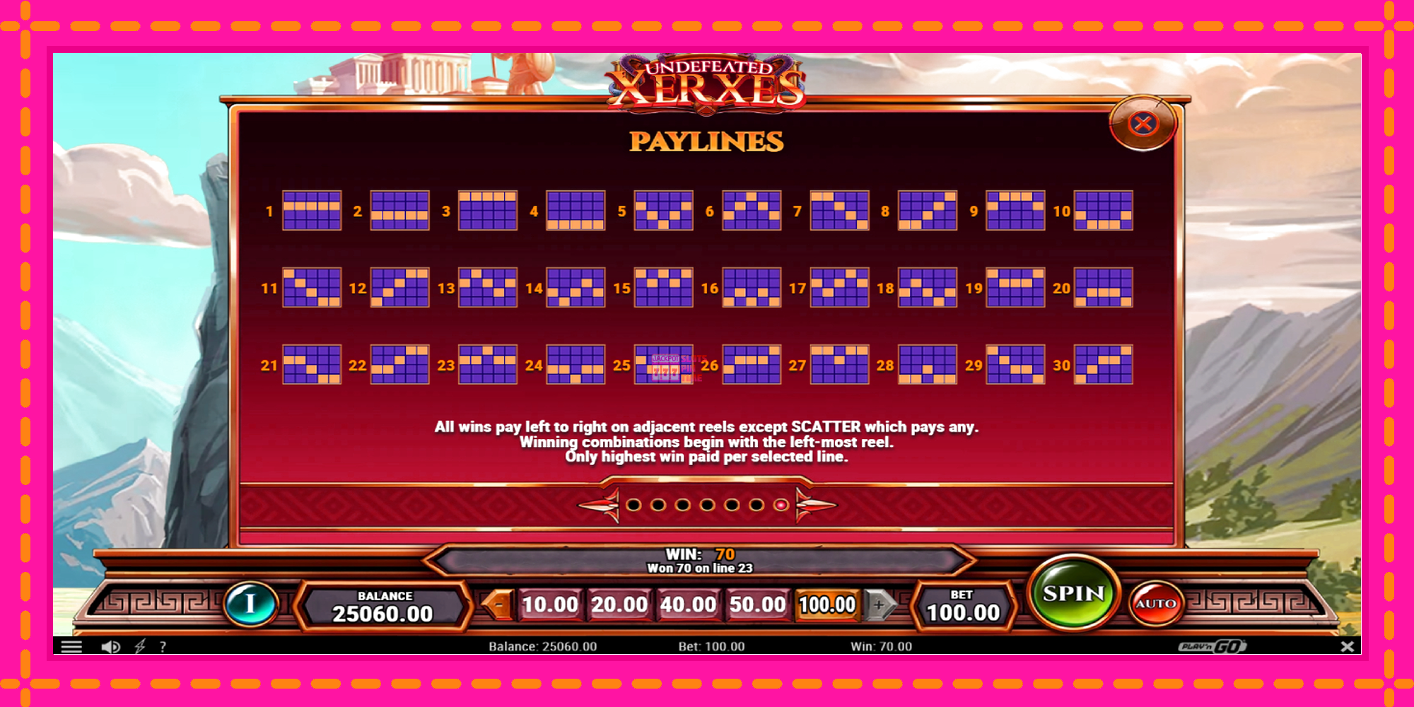 Slot machine Undefeated Xerxes gratuitamente, immagine 7