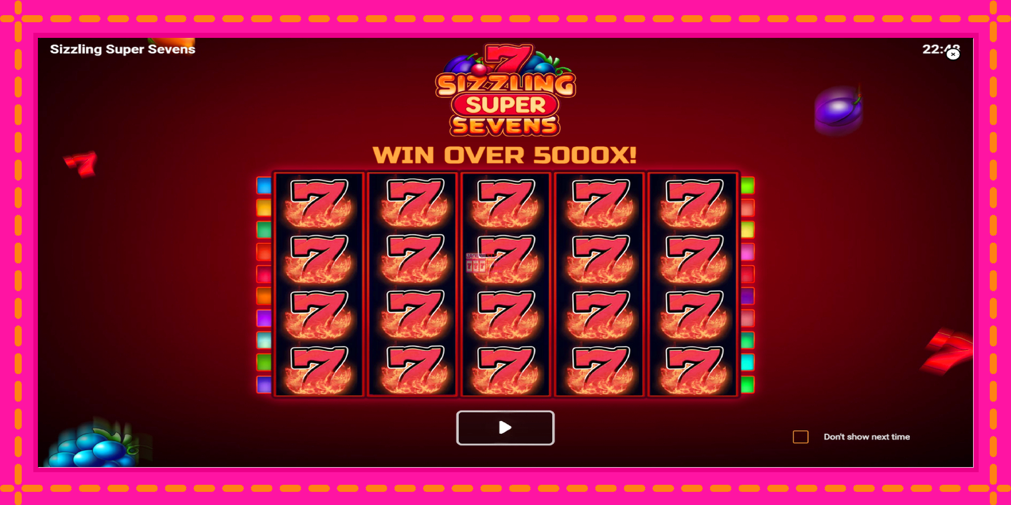 Slot machine Sizzling Super Sevens gratuitamente, immagine 1