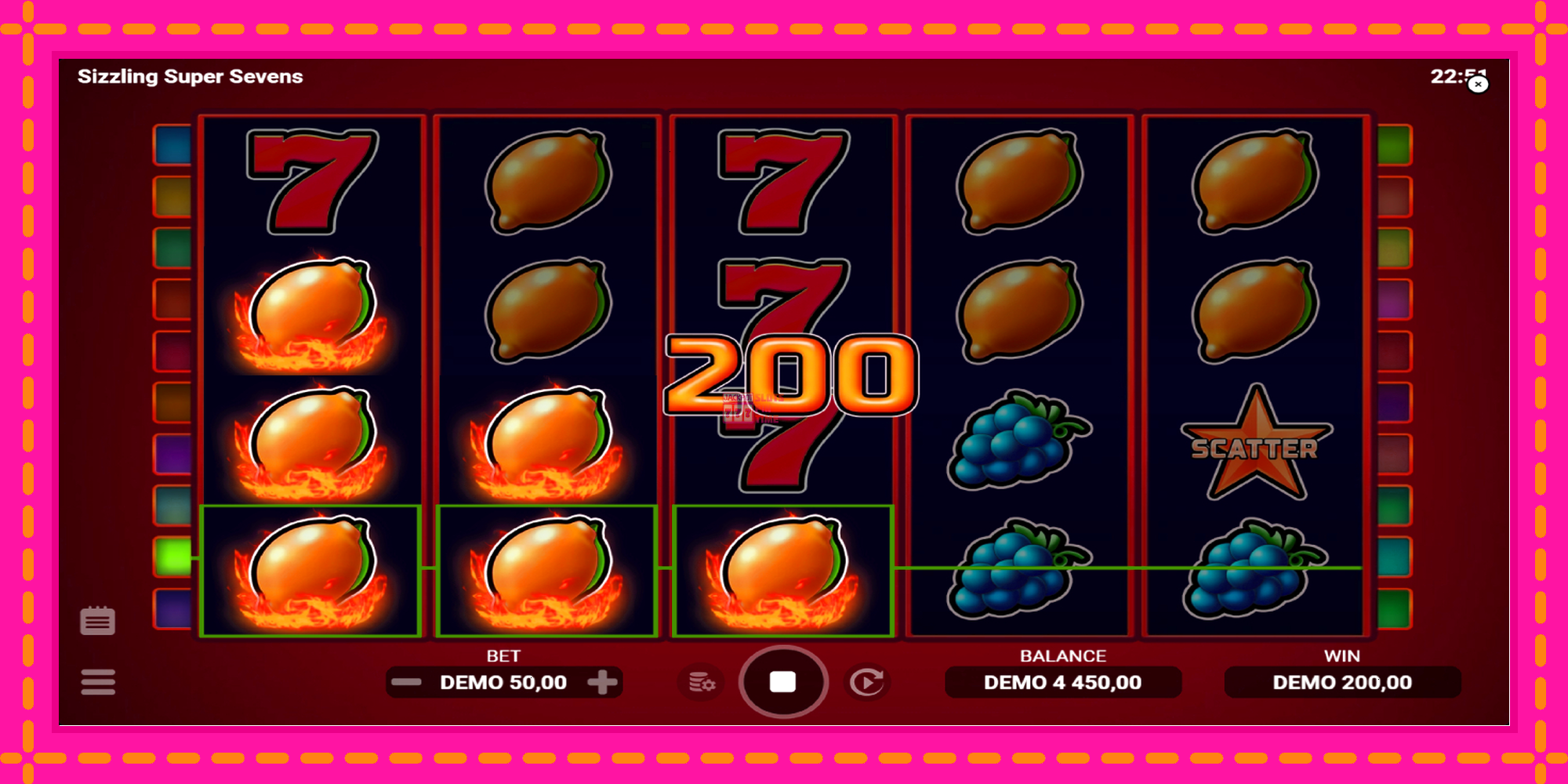 Slot machine Sizzling Super Sevens gratuitamente, immagine 3