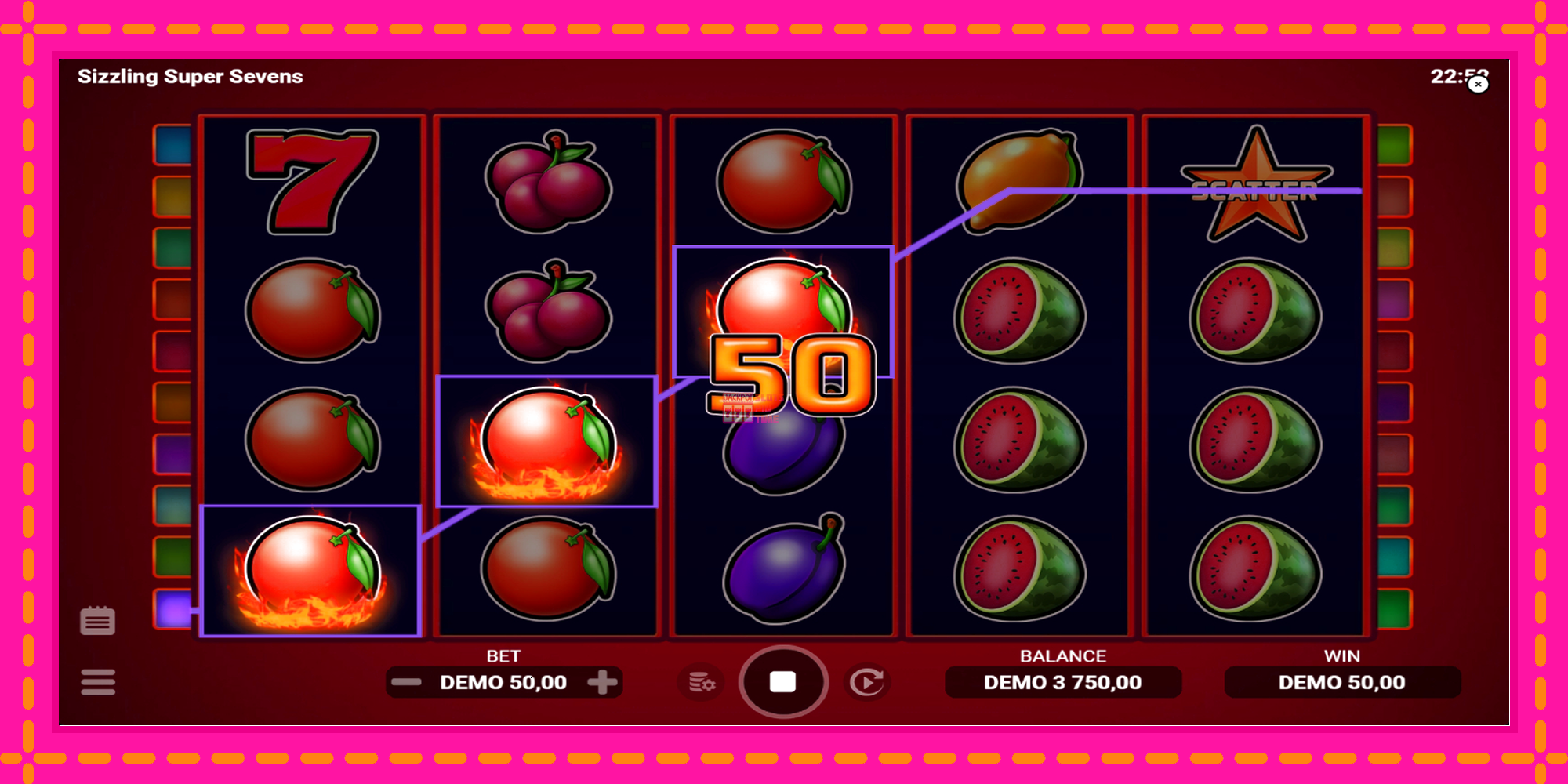 Slot machine Sizzling Super Sevens gratuitamente, immagine 4