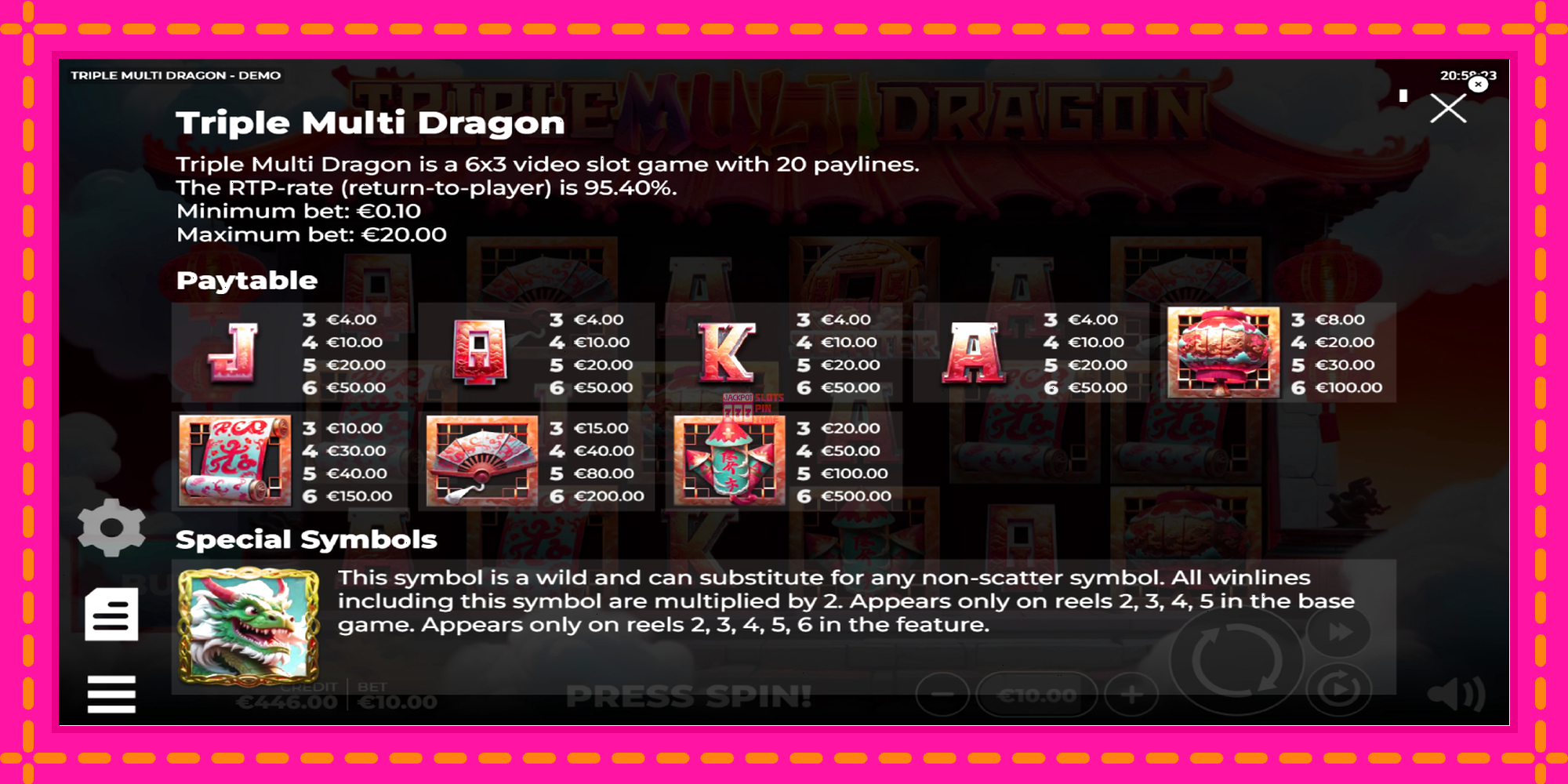 Slot machine Triple Multi Dragon gratuitamente, immagine 5