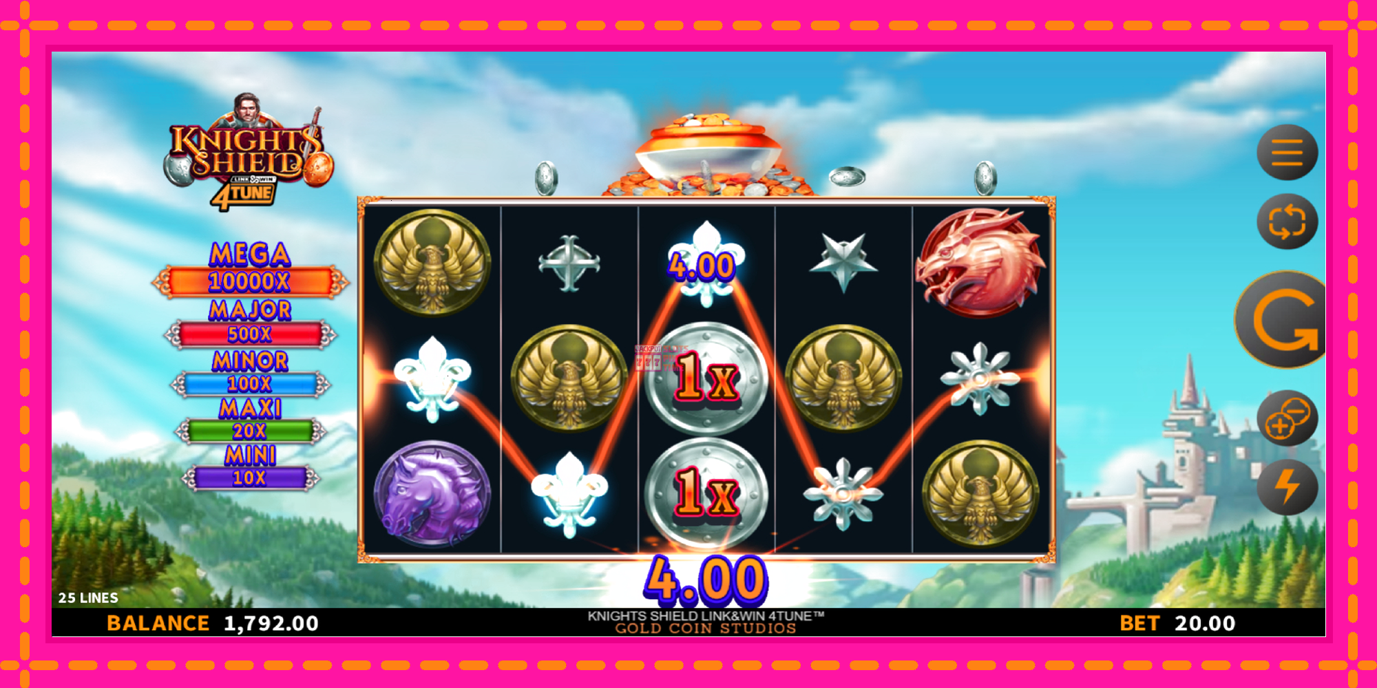 Slot machine Knights Shield Link & Win 4Tune gratuitamente, immagine 4