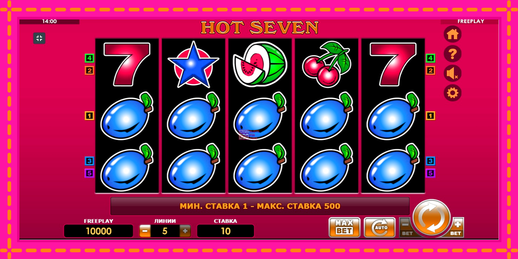 Slot machine Hot Seven gratuitamente, immagine 1