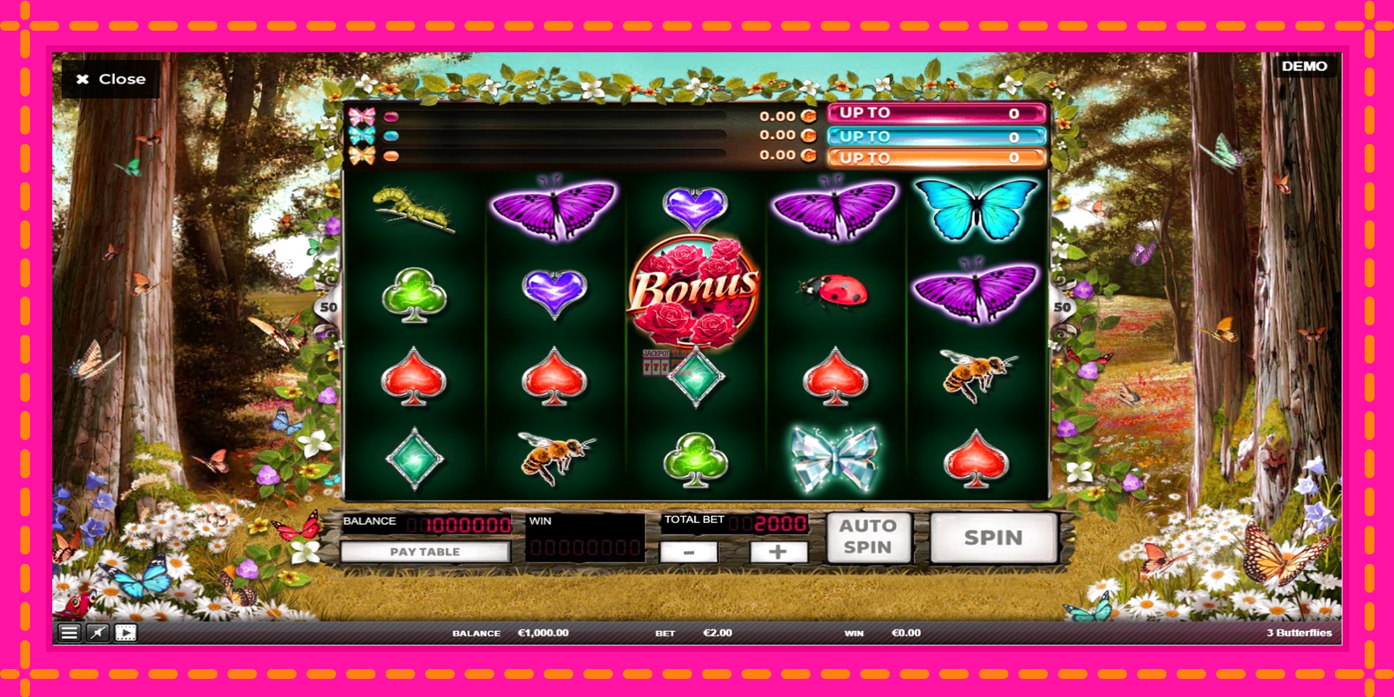 Slot machine 3 Butterflies gratuitamente, immagine 1