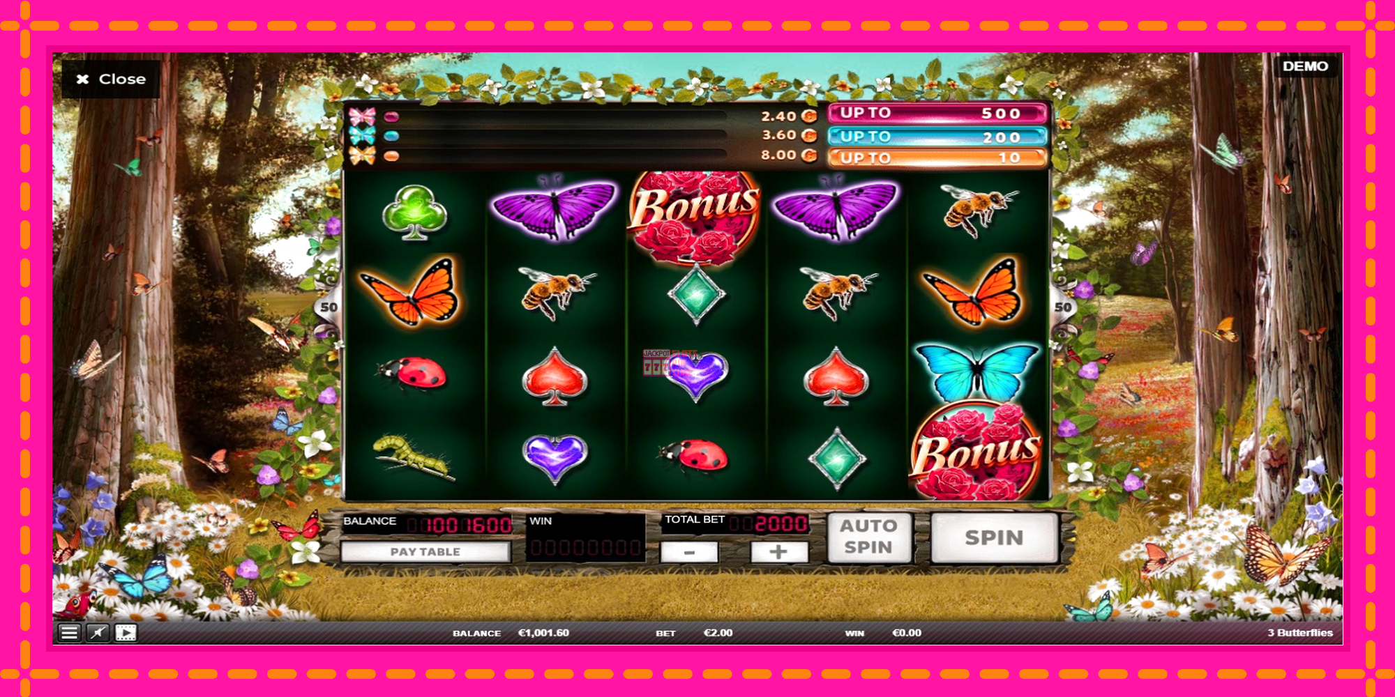 Slot machine 3 Butterflies gratuitamente, immagine 3