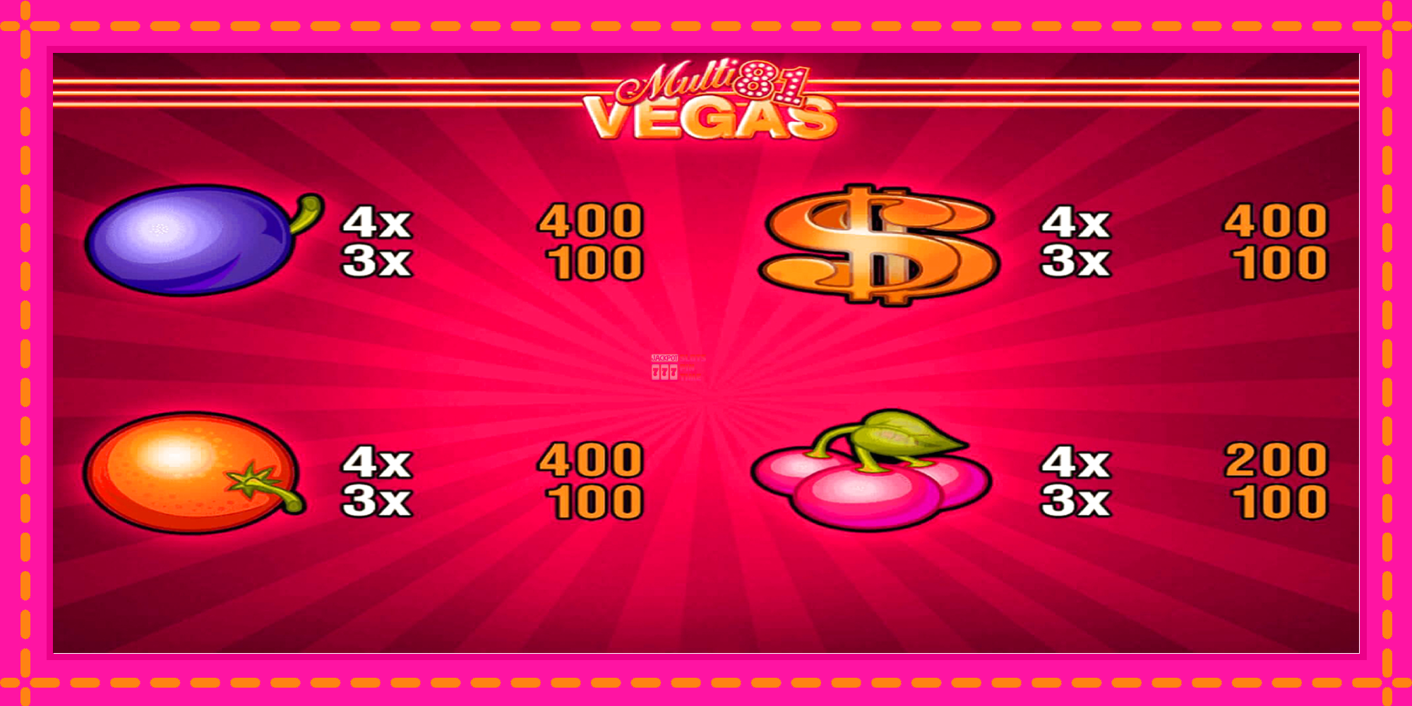 Slot machine Multi Vegas 81 gratuitamente, immagine 3