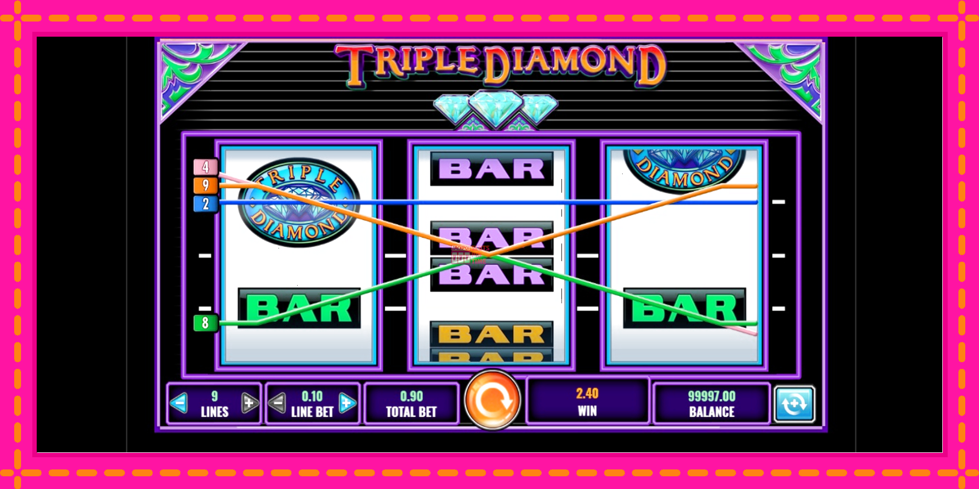 Slot machine Triple Diamond gratuitamente, immagine 3