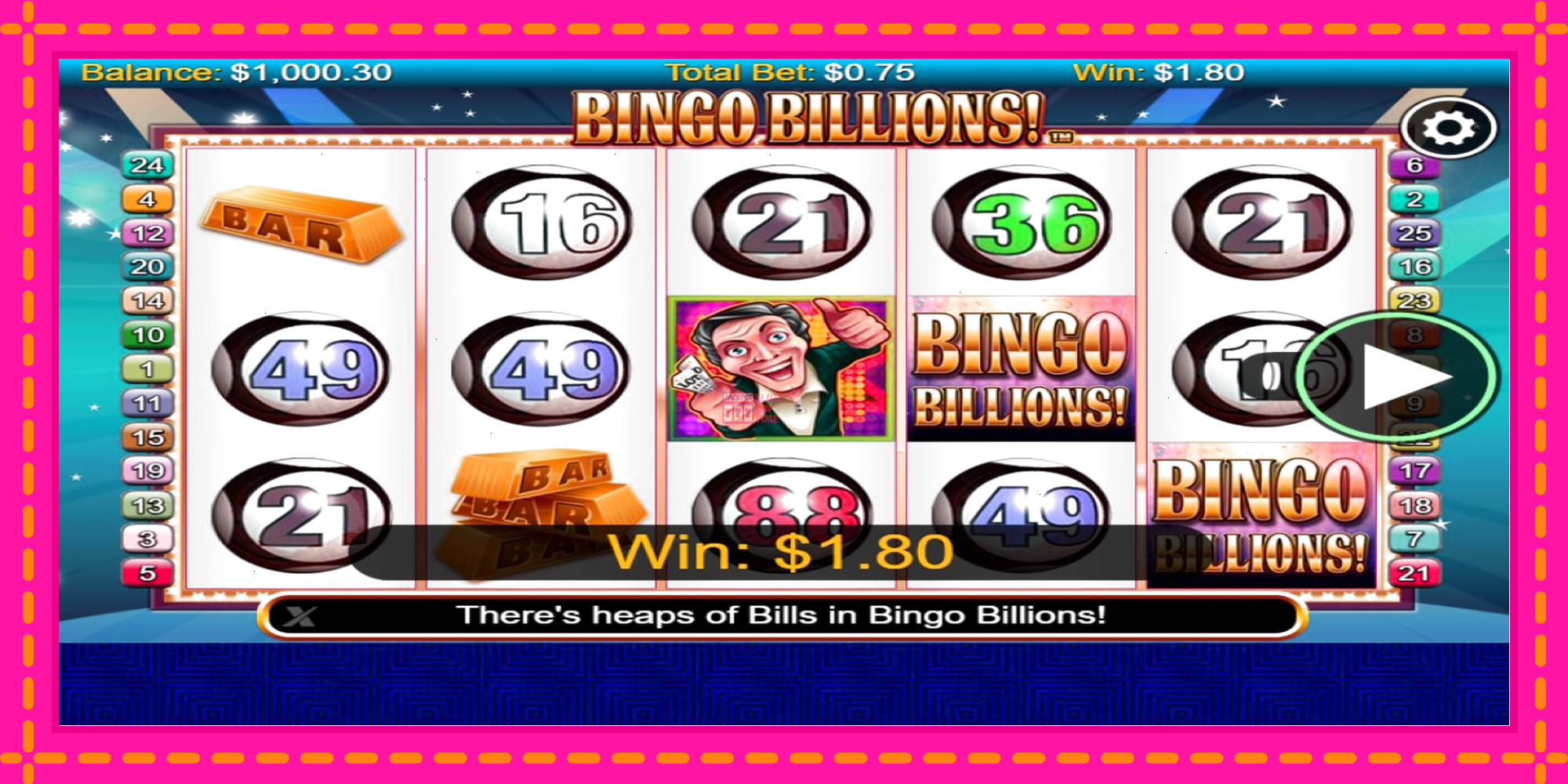 Slot machine Bingo Billions gratuitamente, immagine 2