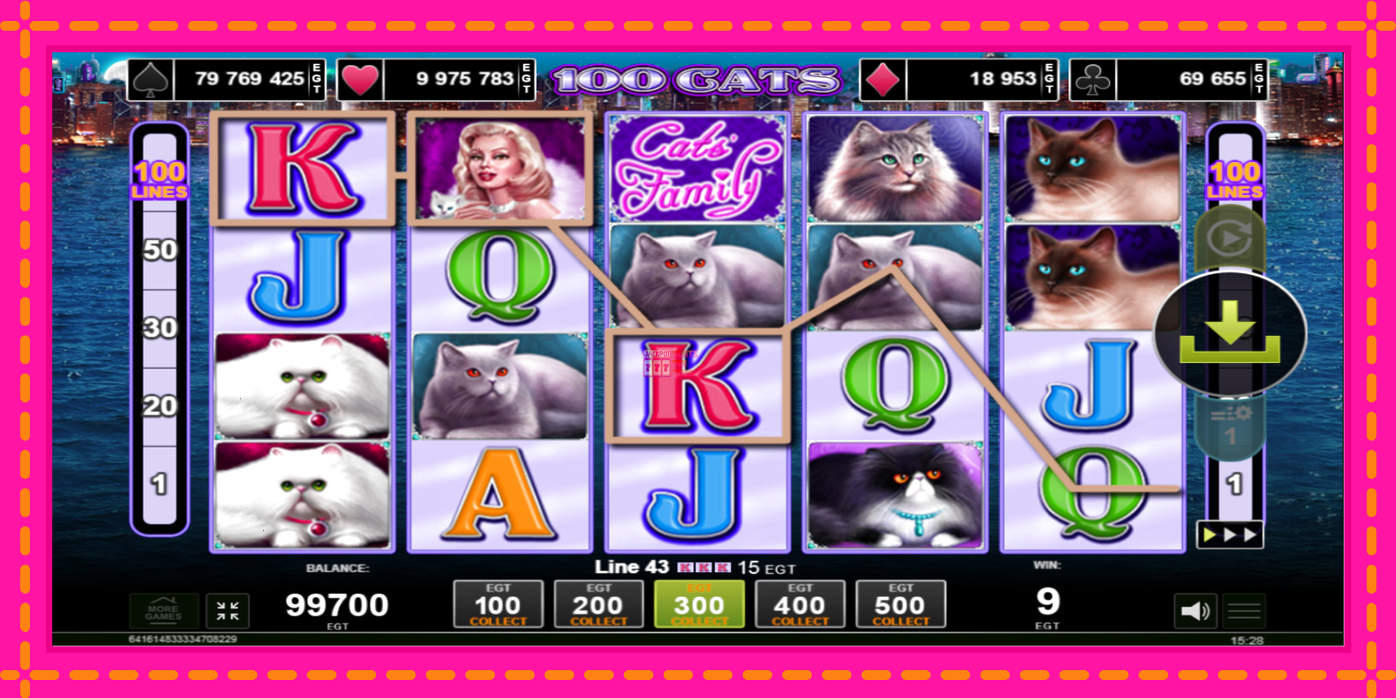 Slot machine 100 Cats gratuitamente, immagine 2