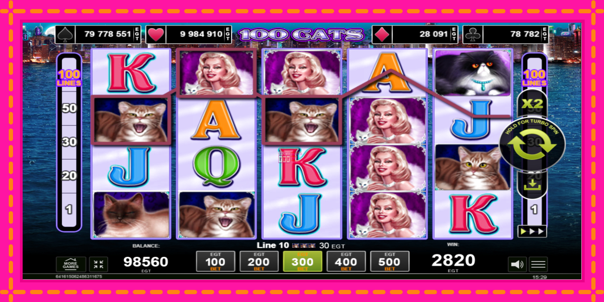 Slot machine 100 Cats gratuitamente, immagine 3