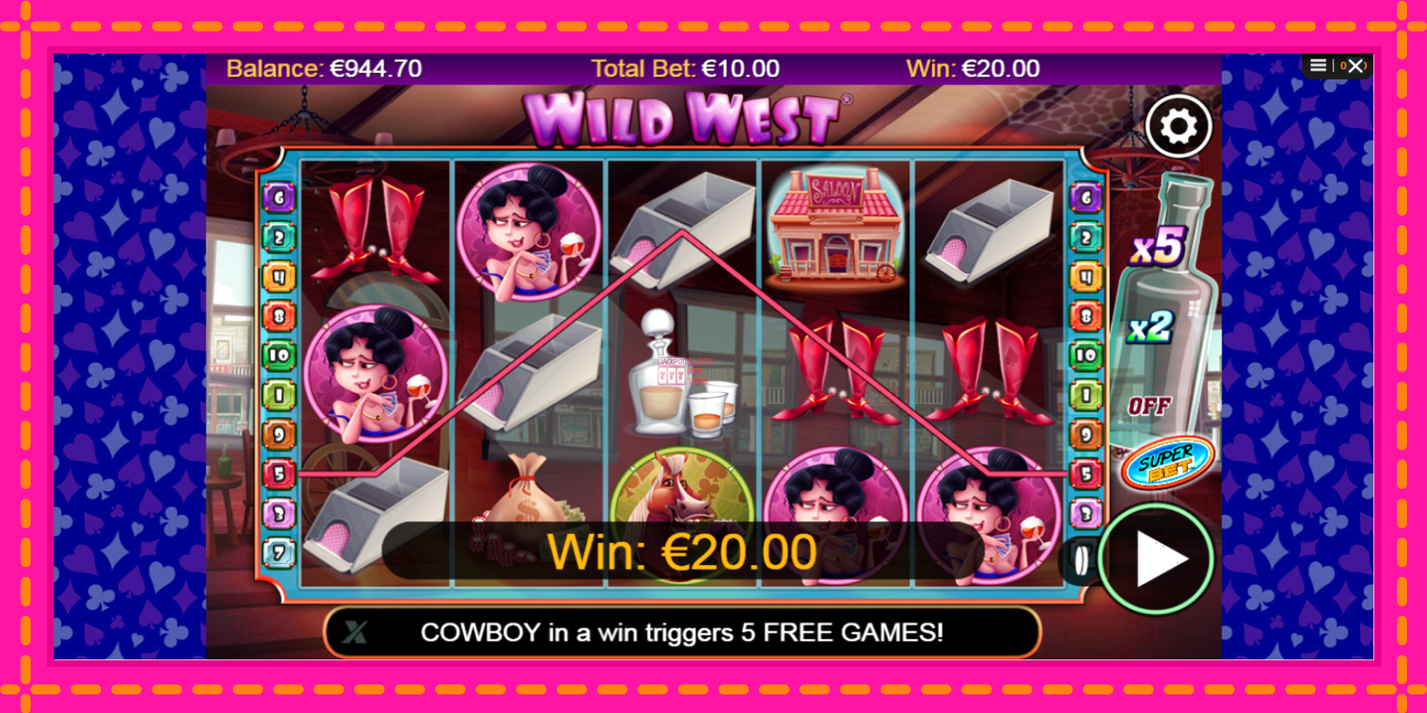 Slot machine Wild West gratuitamente, immagine 3