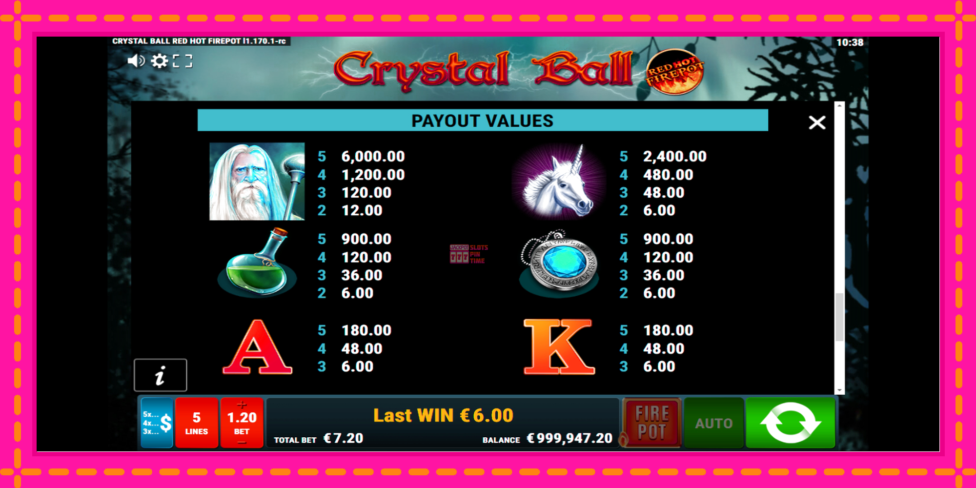 Slot machine Crystal Ball Red Hot Firepot gratuitamente, immagine 5