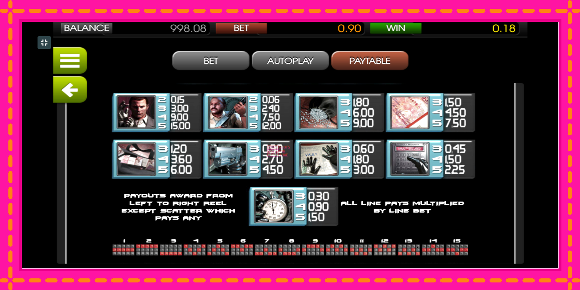 Slot machine Heist gratuitamente, immagine 4